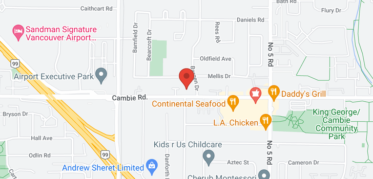 map of 11371 CAMBIE ROAD